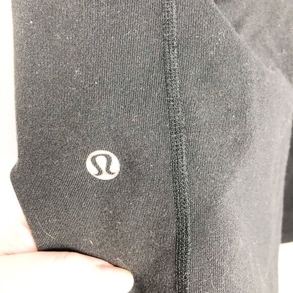 Lululemon Reverisble Cropped Mid Rise Wide Leg Leggings Black blue 6 - Picture 8 of 8